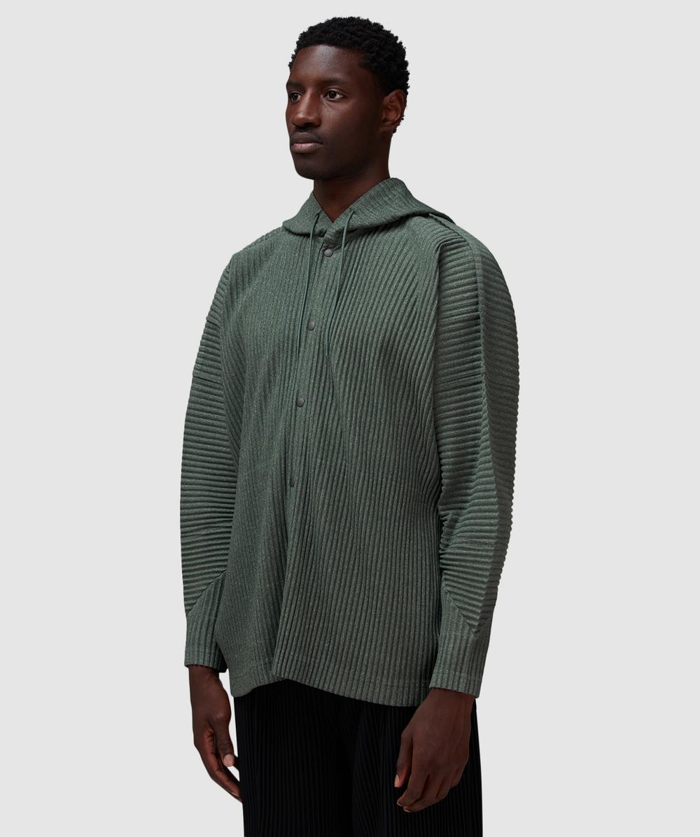 Homme Plissé Issey Miyake Heather pleats hoodie | KHAKI