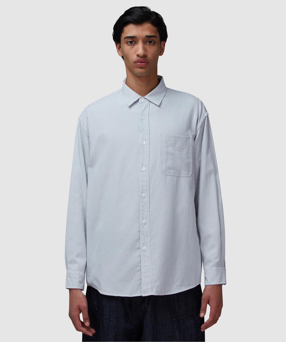 FrizmWORKS Og Stripe Oversized Shirt (Gray - Xl) - Size XL, Male