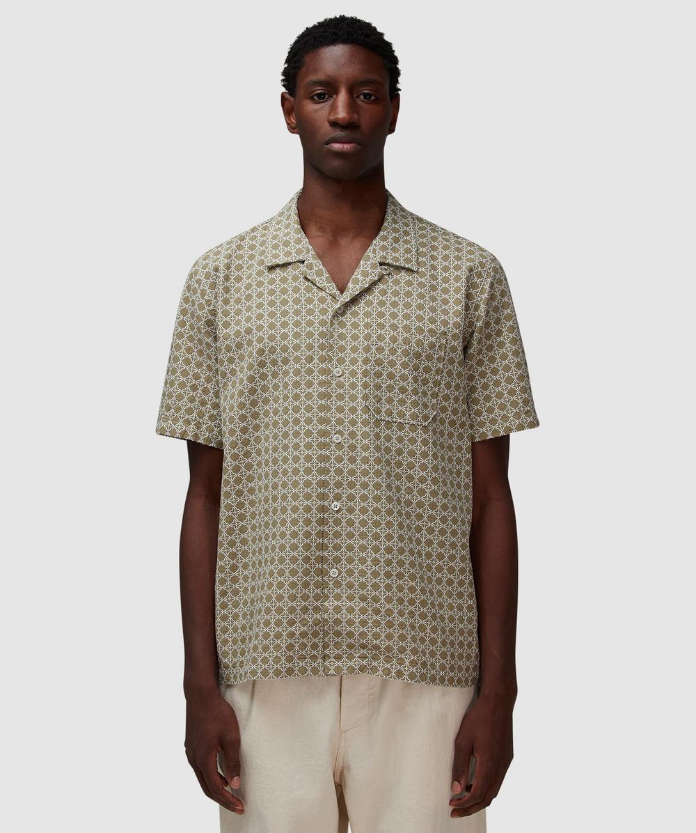 Universal Works Road Shirt (Sand/White - S) - Size Clothing & Accessories > Clothing > Shirts & Tops, Male