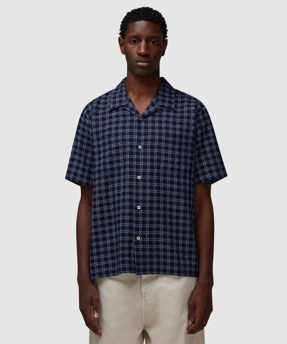 Universal Works Sal Road Shirt (Indigo - M) - Size M, Male