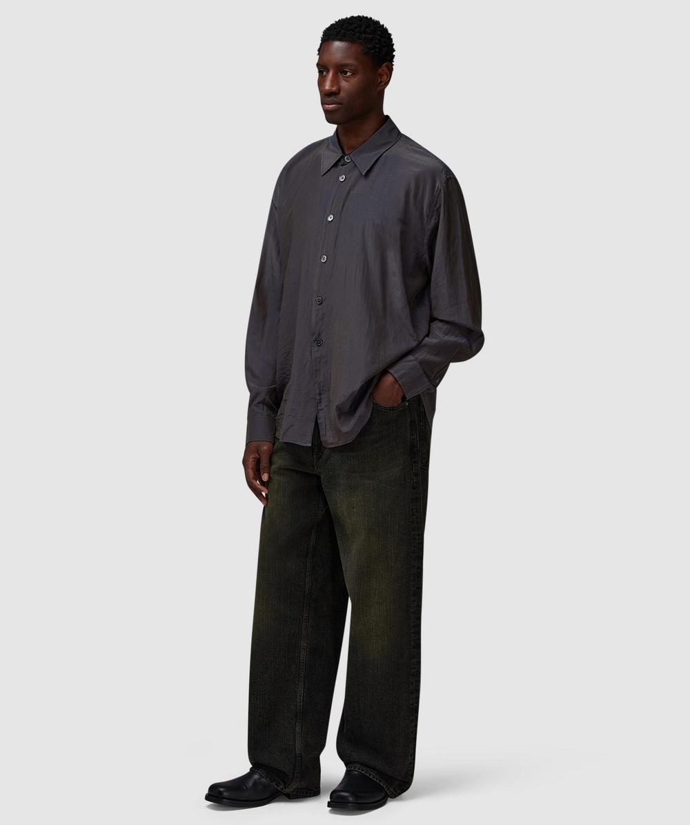 Our Legacy Beyond shirt | CHARCOAL BORDEAUX COTTON SILK