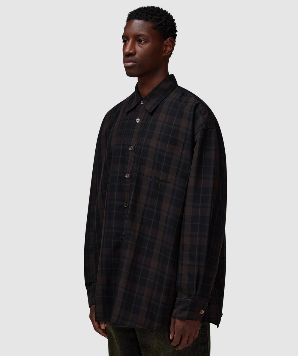 Tシャツ・カットソー OUR LEGACY SS25 BORROWED SHIRT (M2252OB BLACK SHEE) Our Legacy: Men's Borrowed Shirt (Black Sheer Shadow Check