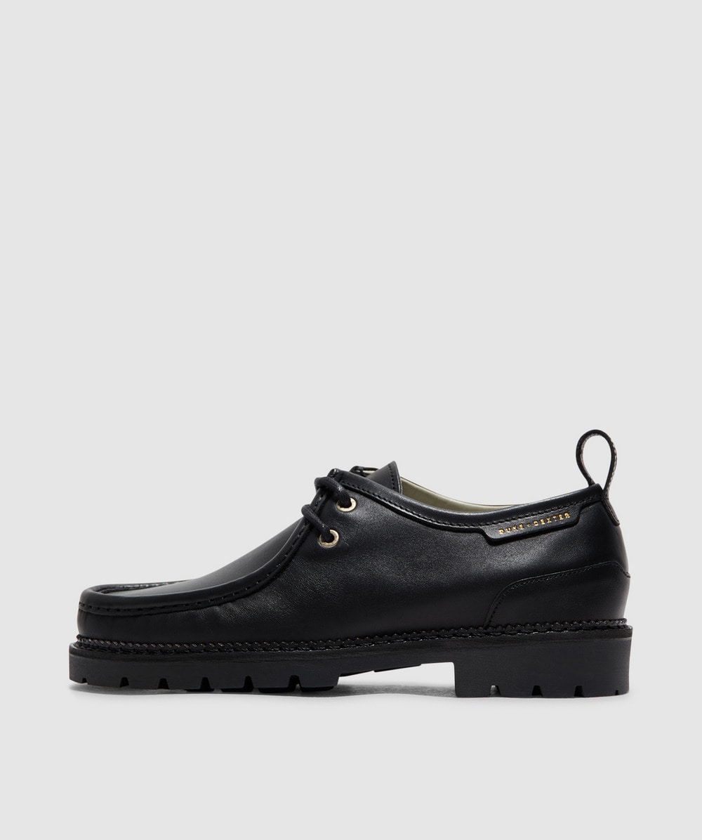 Duke & Dexter Mens Black Moby Lace-up Suede Loafer Boots In Black