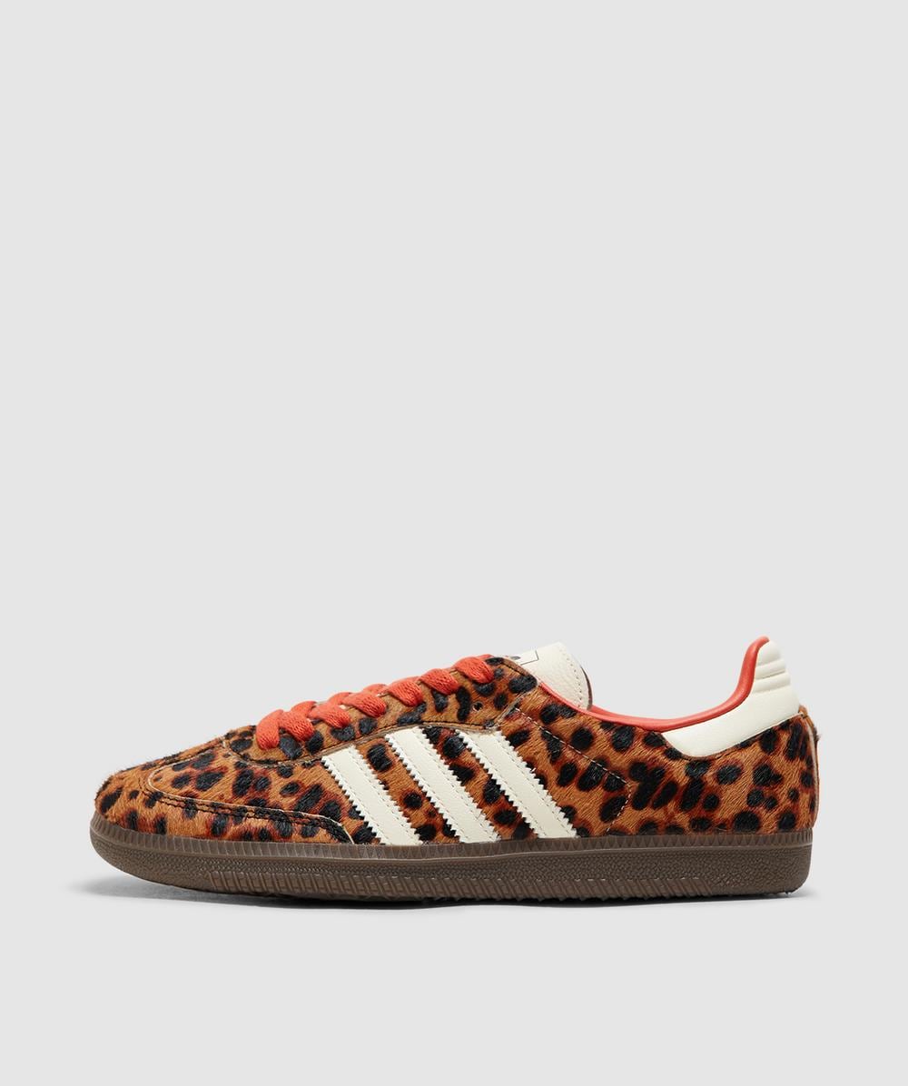adidas Samba Og Leopard Sneaker (Core Black/Preloved Red/Cream White - 5) - Size 5 - Women's, Unisex