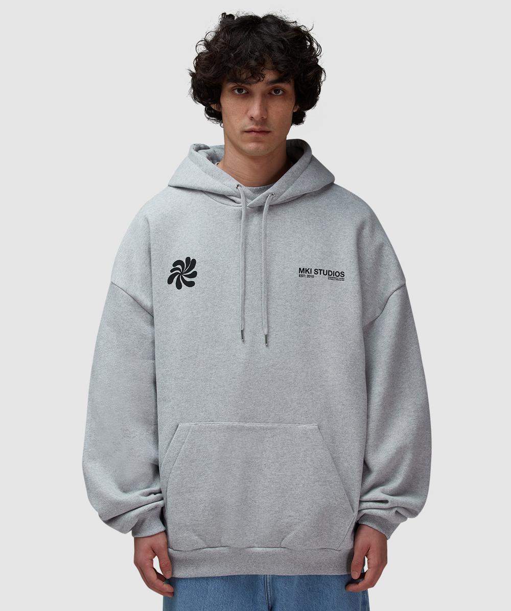Mki Miyuki Zoku Logo Hooded Cotton-blend Sweatshirt In Grey