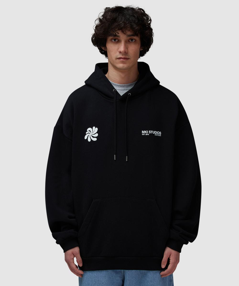Mki Miyuki Zoku Abstract Hoodie In Black