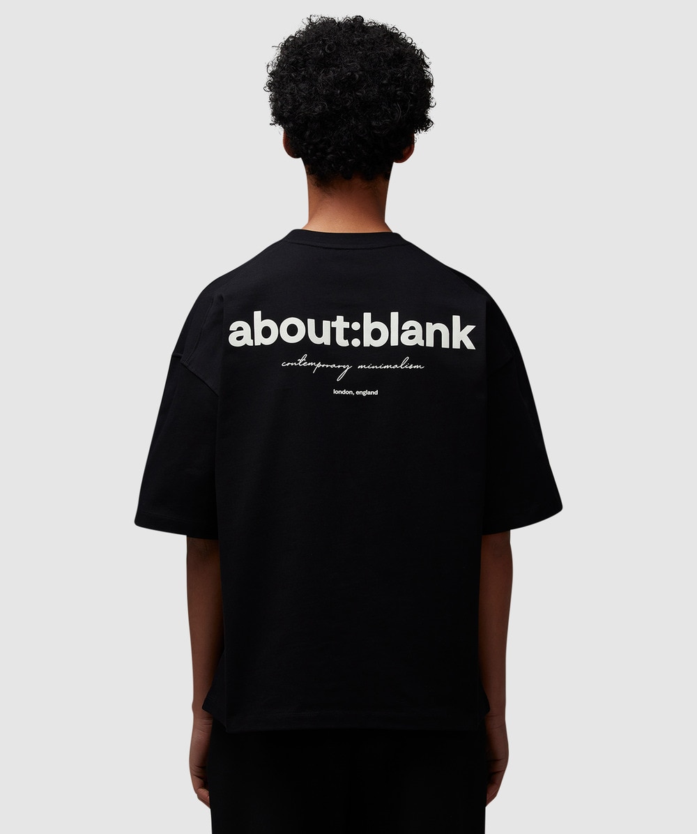 about:blank Box T-Shirt (Black/Ecru - M) - Size M, Unisex