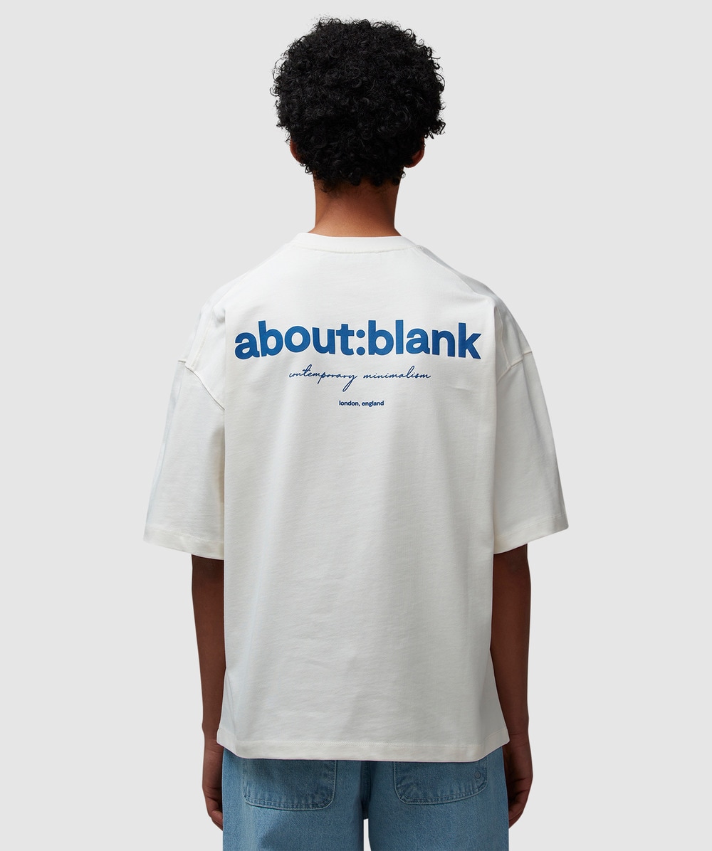about:blank Box T-Shirt (Oat/Estate Blue - Xl) - Size XL, Unisex