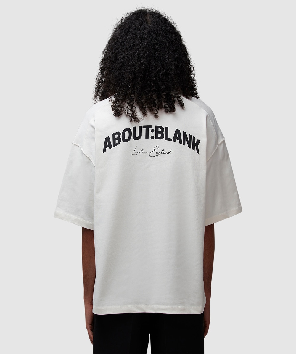 Aboutblank About:blank Arched Logo T-shirt In Oat/black