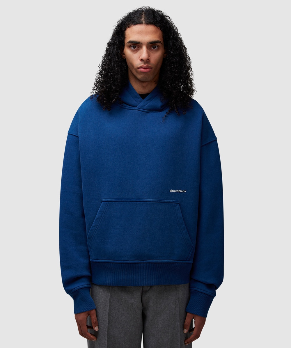 about:blank Box Hoodie (Estate Blue/Ecru - Xl) - Size XL, Male