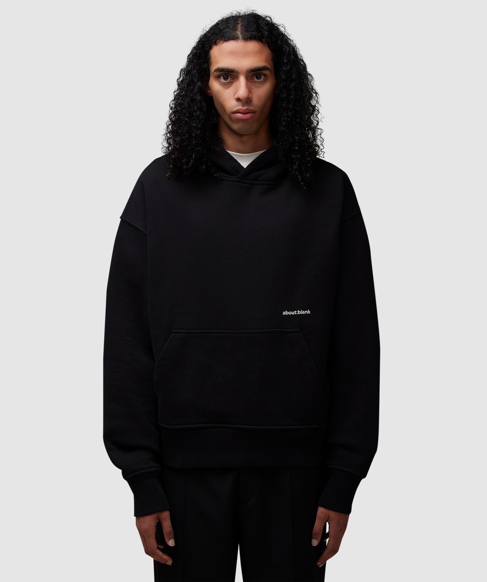 Aboutblank About:blank Box Hoodie In Black/ecru