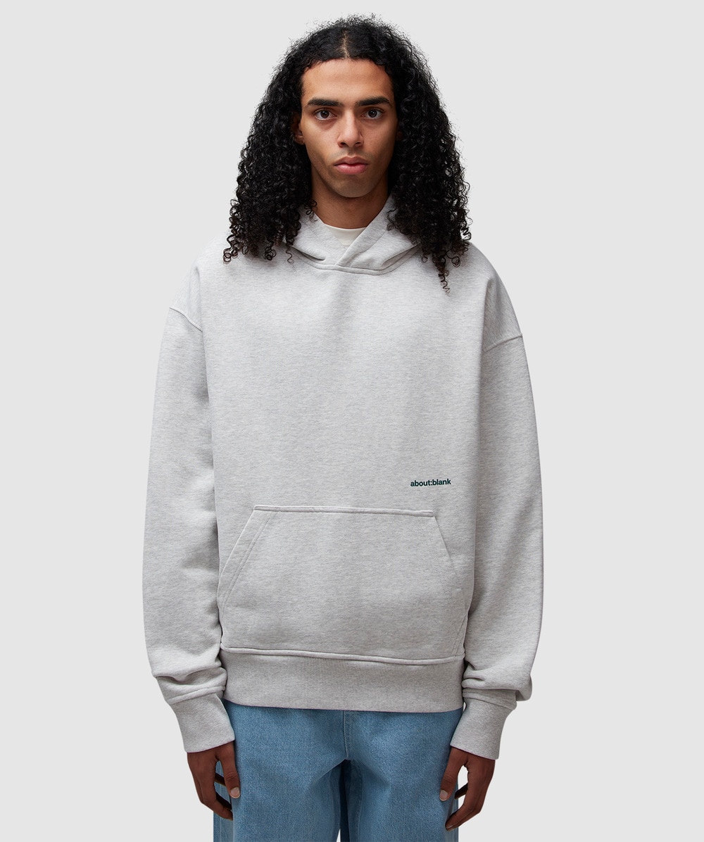 about:blank Box Hoodie (Grey Marl/Epsom Green - Xl) - Size XL, Male