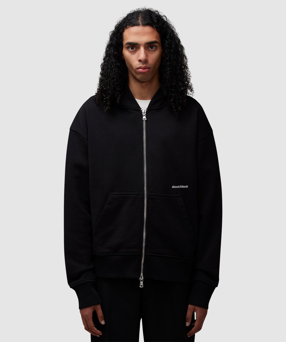 about:blank Box Zip Hoodie (Black/Ecru - Xl) - Size XL, Male