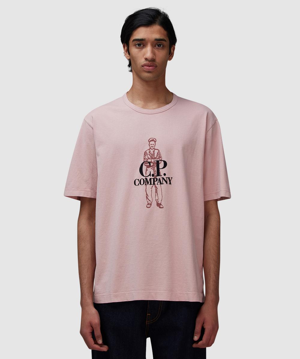 CP COMPANY｜SHORT-SLEEVED ROUND NECK T-SHIRTS (1020 Jers 1020 Jersey Logo T-Shirt | CPC USCA Online Store