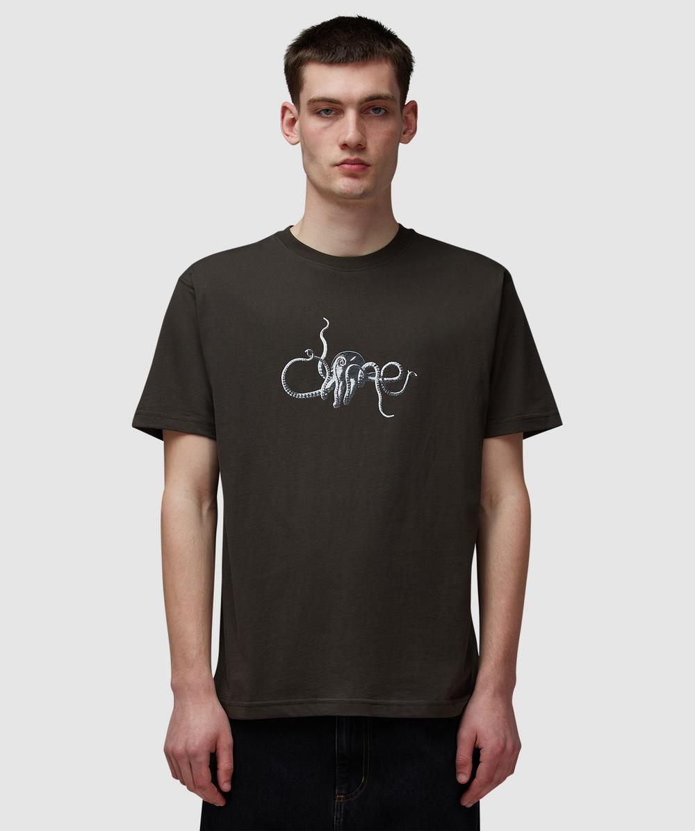 Dime Octopus T-shirt In Vintage Black