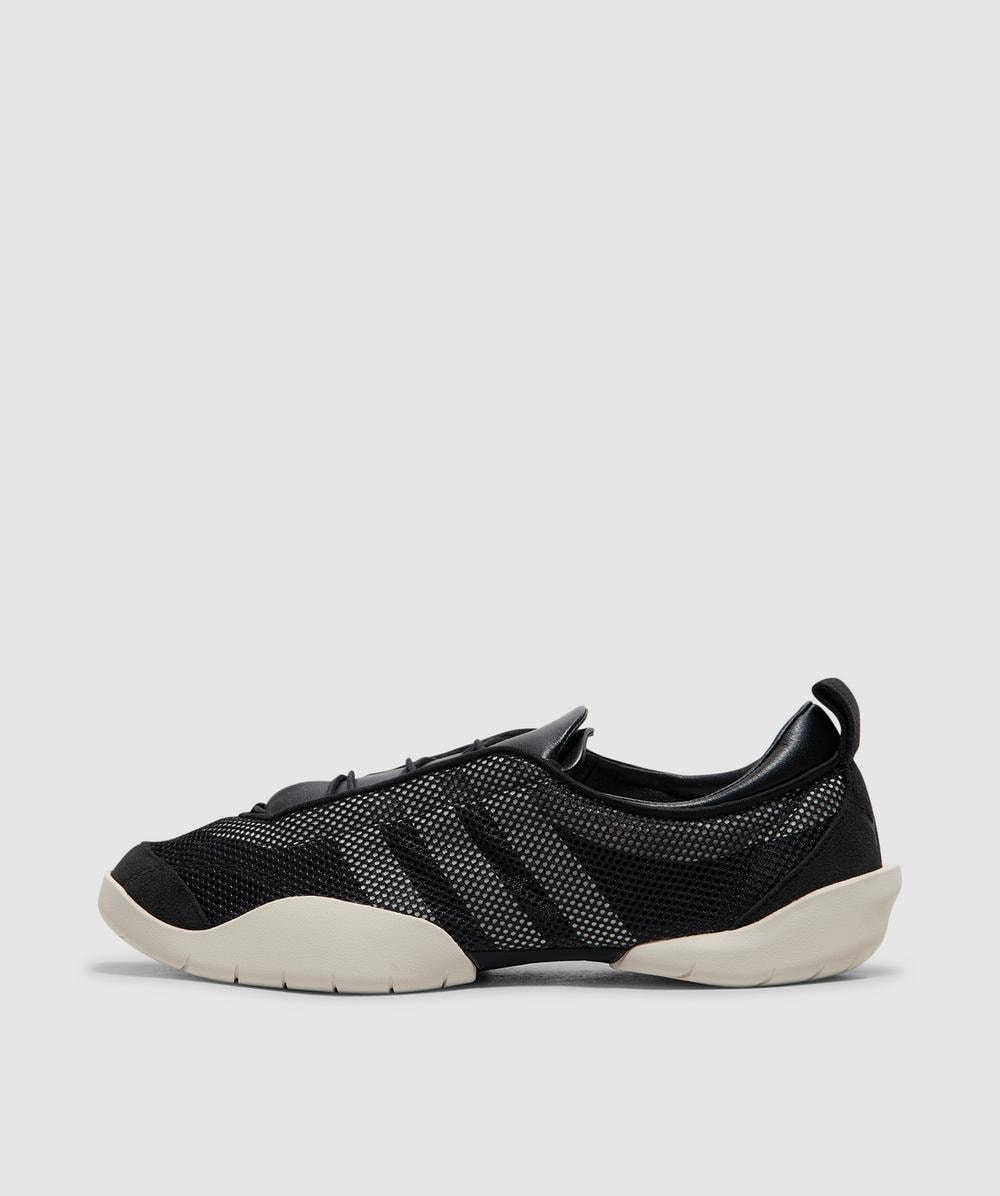 Y-3 Low Top Mesh Upper Rubber Sole Sneakers In Black