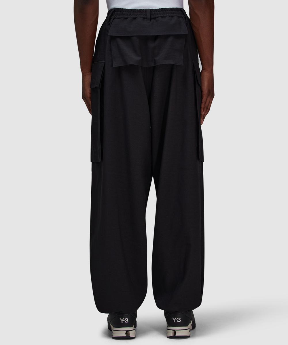 【Y-3】Tapered Jersey Shell Cargo Jogger Pants / Black Black Gore-Tex Hardshell Cargo Pants by Y-3 on Sale