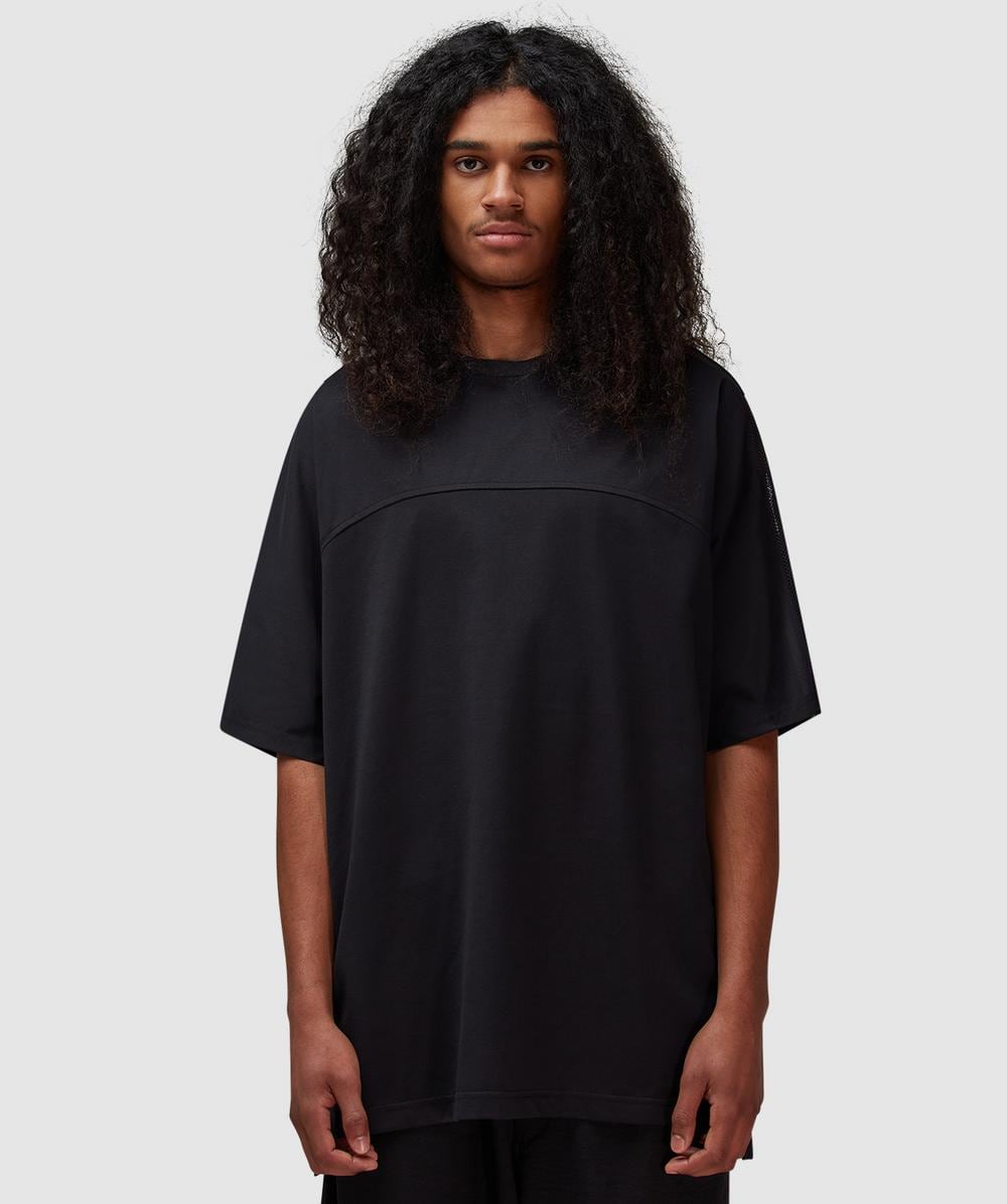 Y-3 Y 3 'y 3 Mesh Stripes Short Sleeve' T Shirt In Black