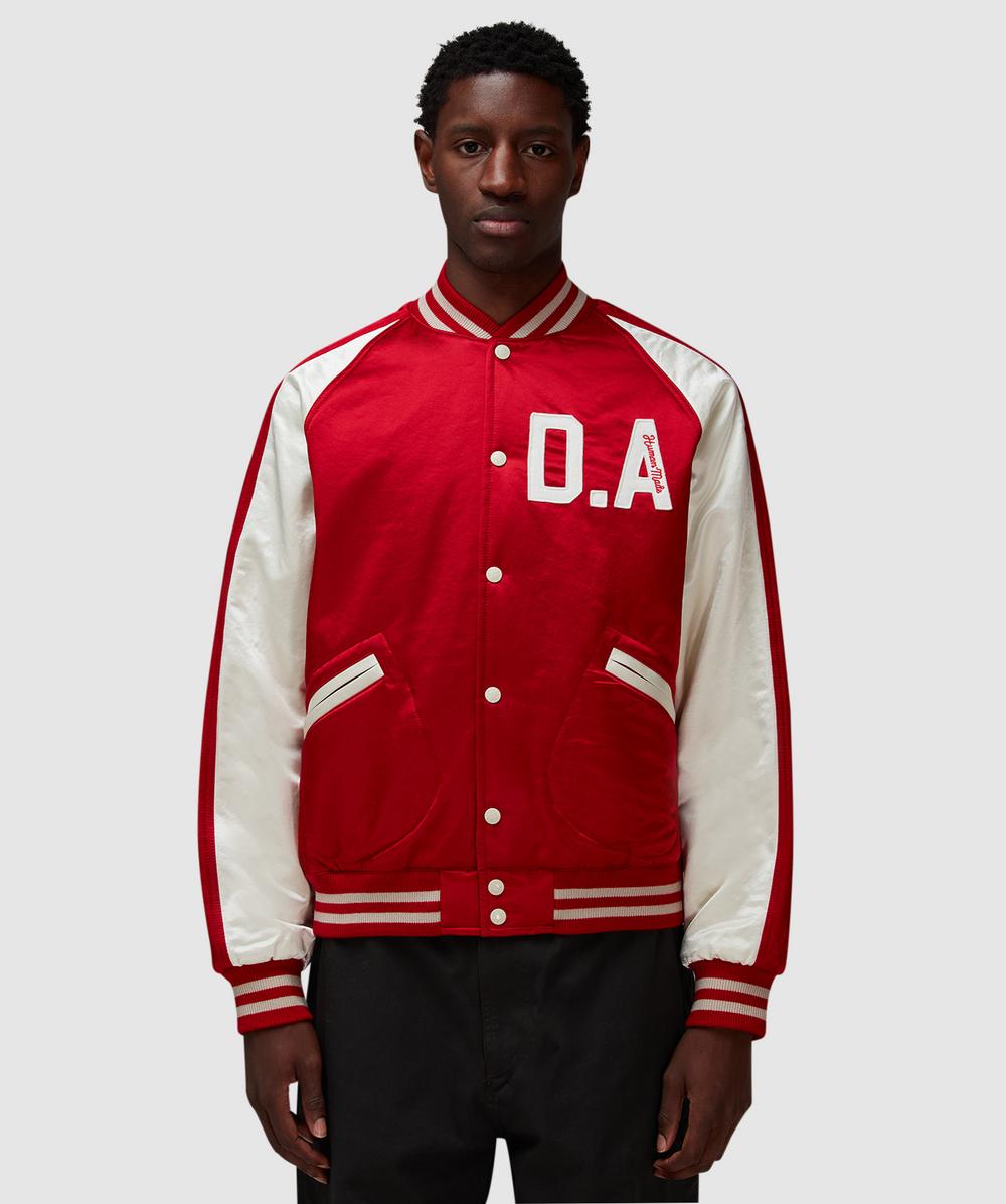 Human Made Satin Stadium Jacket In Red