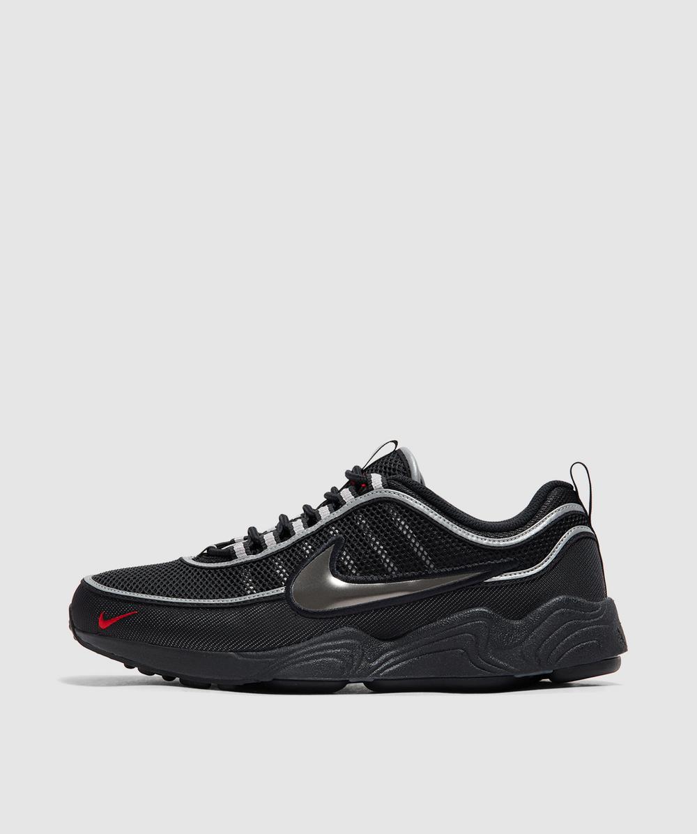 Nike Air Zoom Spiridon Trainer In Black/black-metallic Silver-sport Red