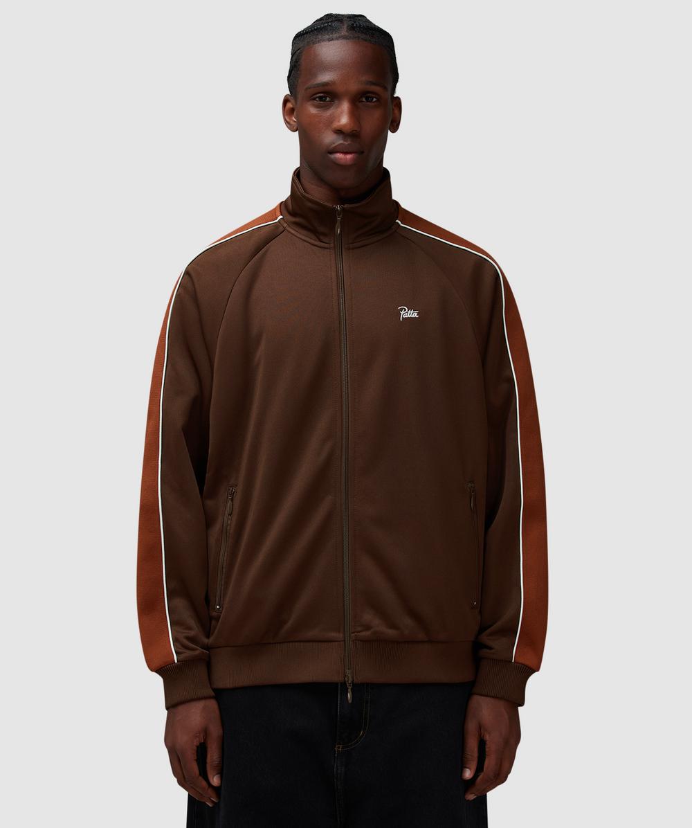 Patta Tricot Track Jacket In Chestnut