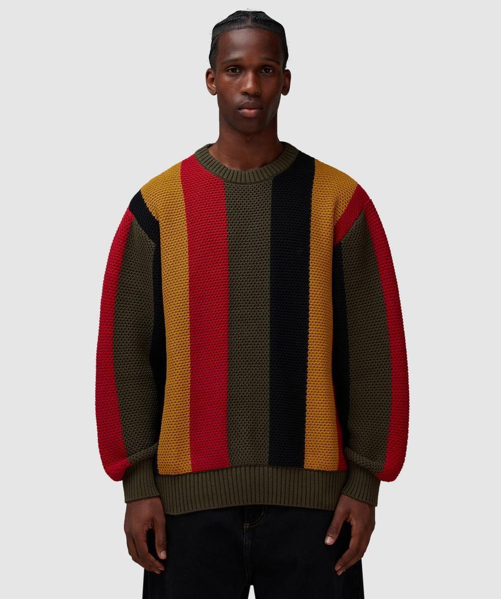Patta Striped Honeycomb Knitted Sweater In Multi