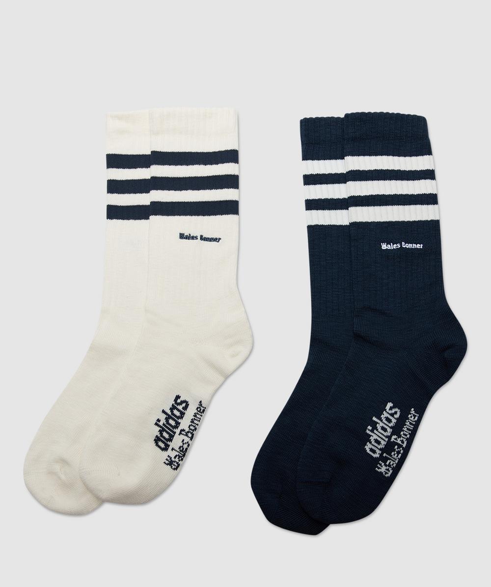 adidas Originals by Wales Bonner 3 Stripe Sock (Chalk White/Navy - 2) - Size 2, Unisex