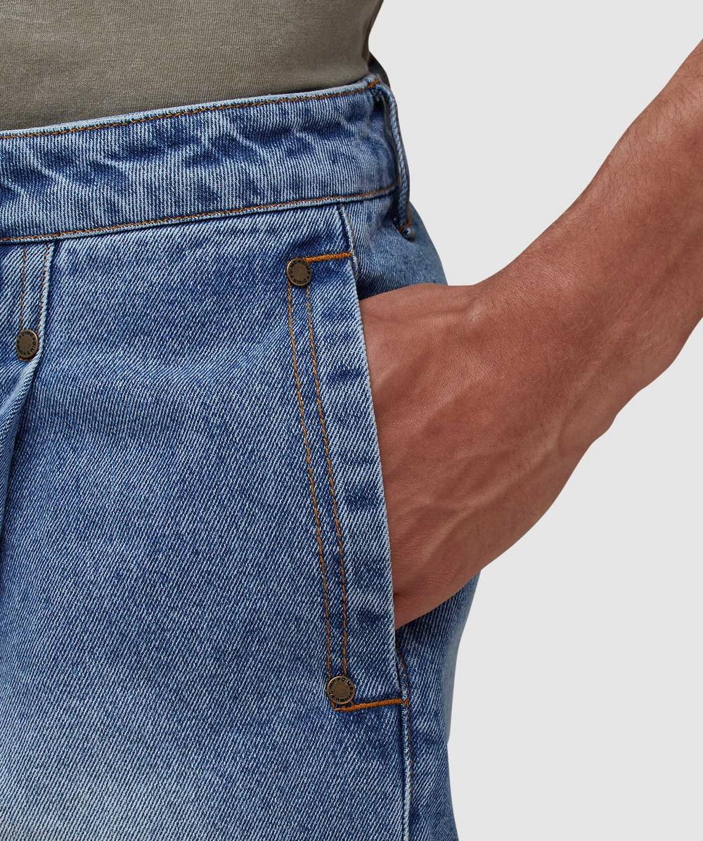 Dime Pleated denim short | BLUE WASHED | SEVENSTORE