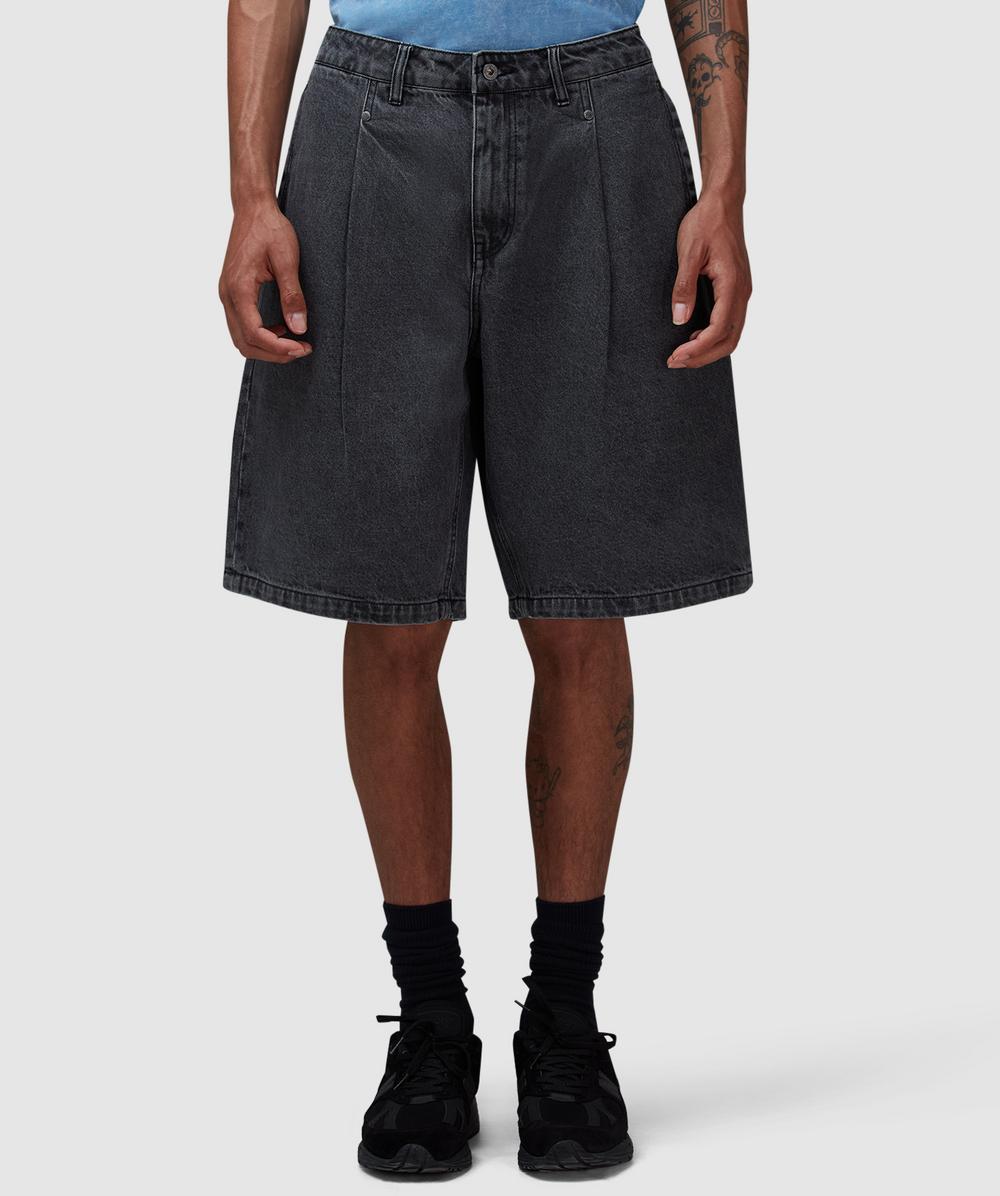 Dime Pleated Denim Short (Faded Black - 32) - Size 32, Male