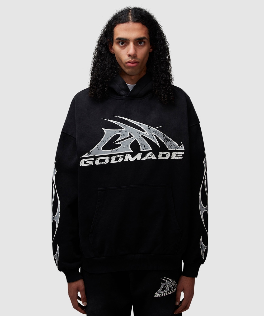 GODMADE CLO Gm Logo Hoodie (Black - M) - Size M, Male