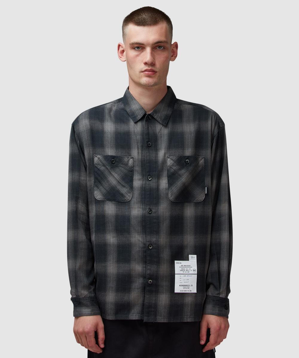 Neighborhood Hombre Check Shirt (Black�Grey - M) - Size M, Male