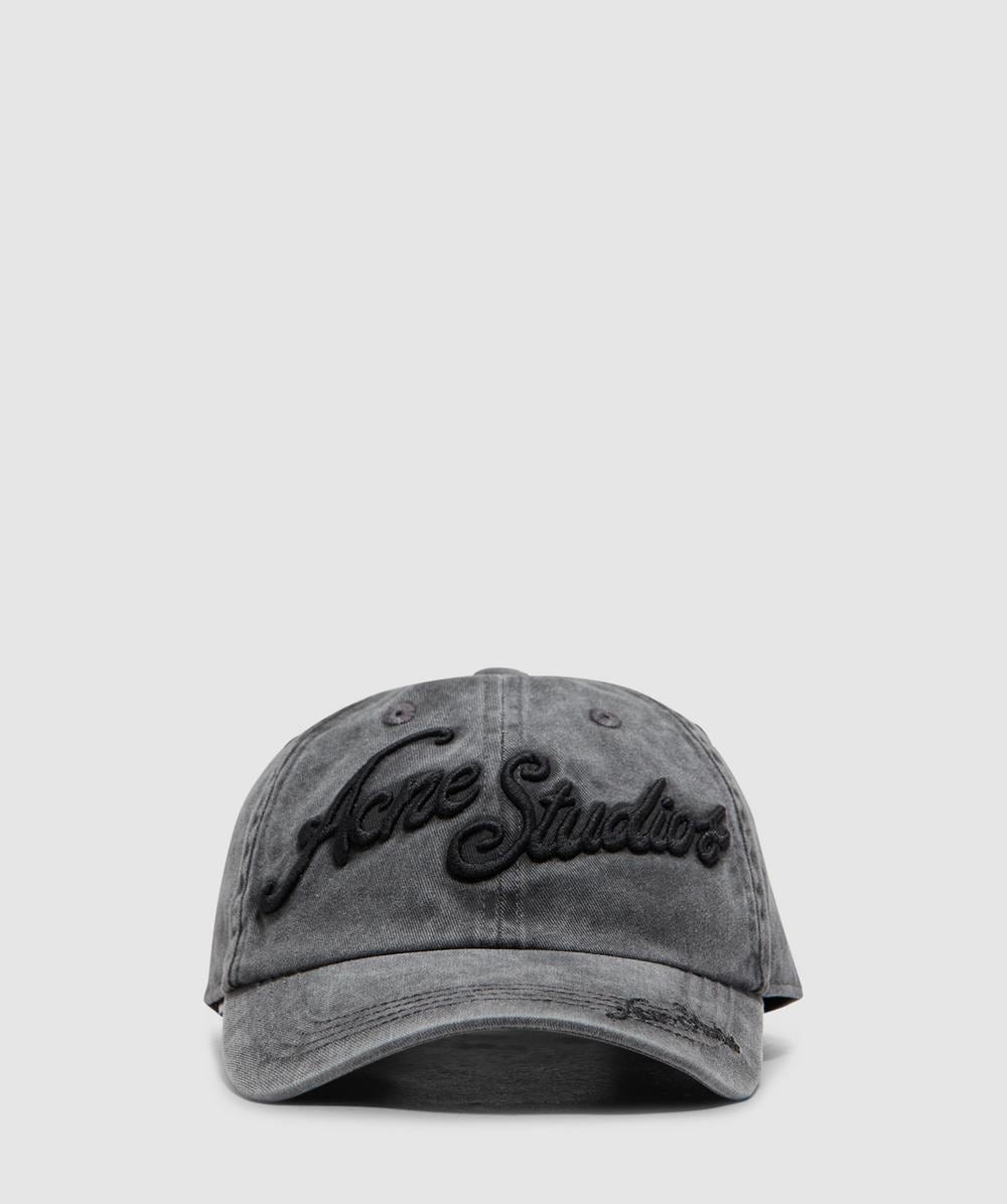 Shop Acne Studios Carliy Tourist Lurex Logo Cap In Faded Black