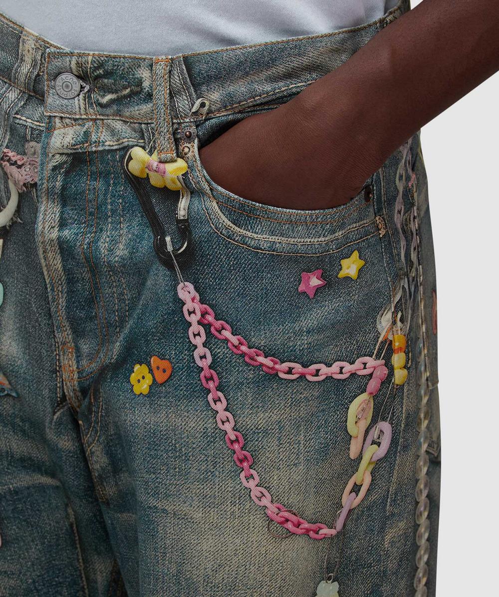 Acne Studios 1981M trompe l'œil wide leg jean | MID BLUE | SEVENSTORE