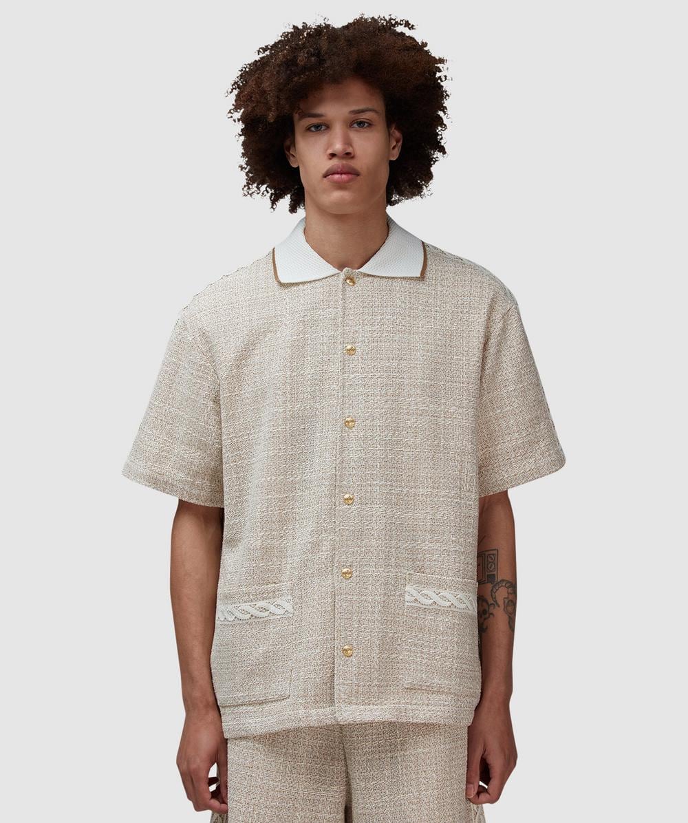 Drôle de Monsieur Tweed Shirt (Beige - S) - Size S, Male