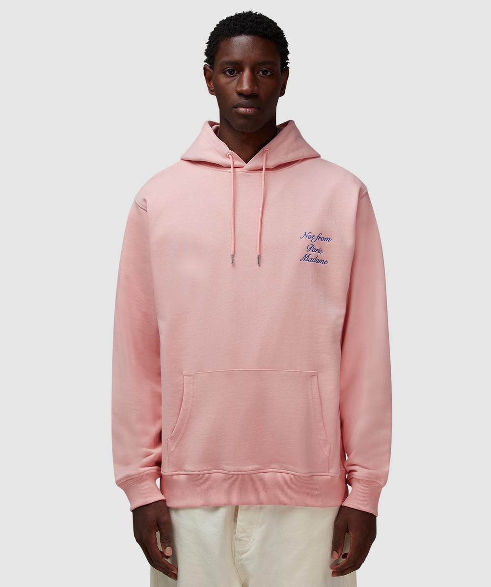 Drôle de Monsieur Cursive Slogan Hoodie (Light Pink - S) - Size S, Male