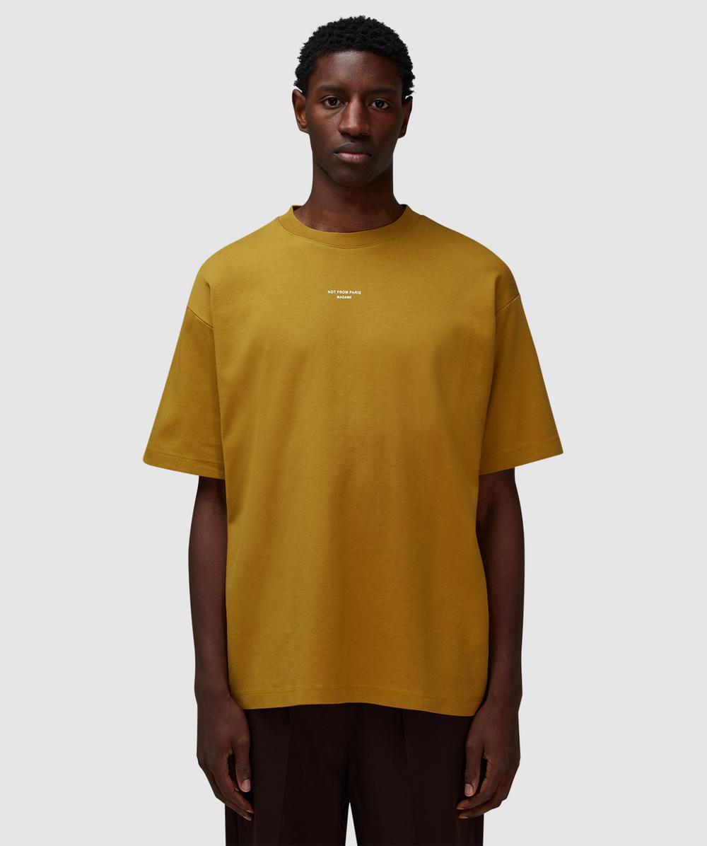Drôle de Monsieur Classic Slogan T-Shirt (Mustard - L) - Size L, Unisex