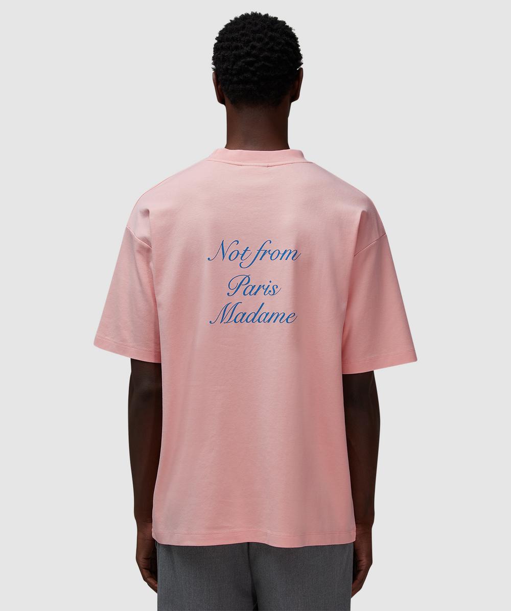 Drôle de Monsieur Calligraphy Slogan T-Shirt (Light Pink - M) - Size M, Unisex