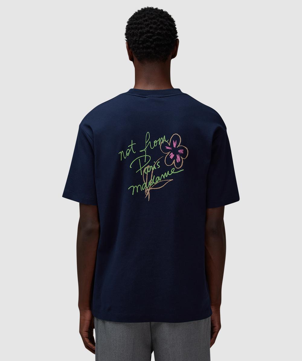 Drôle de Monsieur Sketch Slogan T-Shirt (Navy - Xl) - Size XL, Unisex