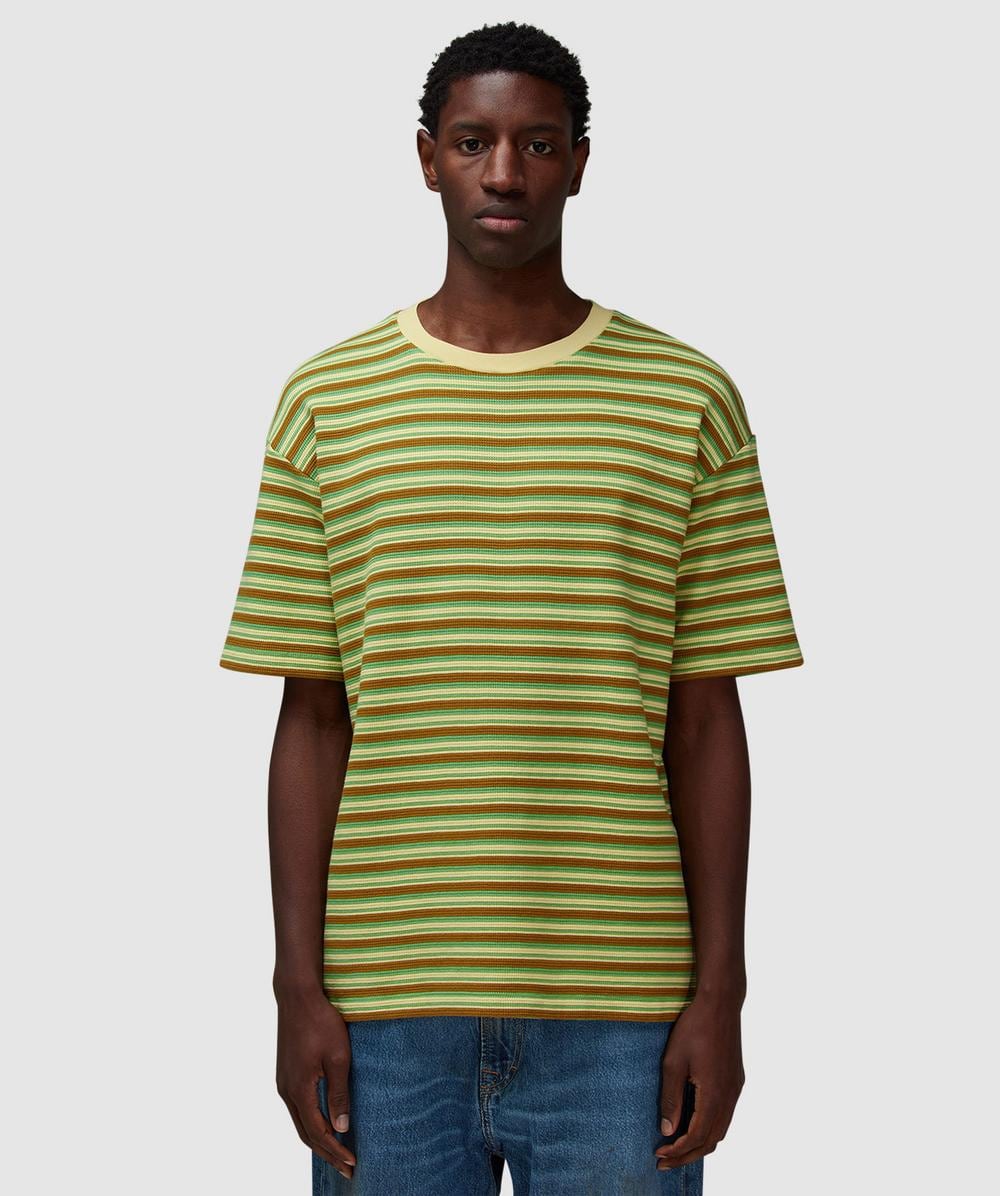 Drôle de Monsieur Striped T-Shirt (Mustard - S) - Size S, Unisex