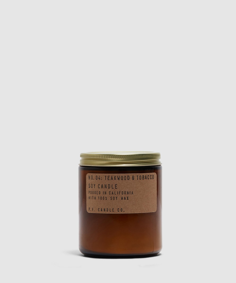P.F. Candle Co No.04 Teakwood & Tobacco Candle 7.2 Oz (Brown - One Size) - Size ONE SIZE, Unisex