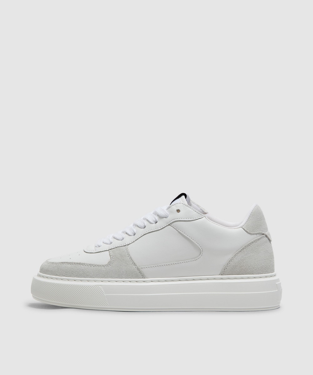 Cleens Court Trainer In White Nappa