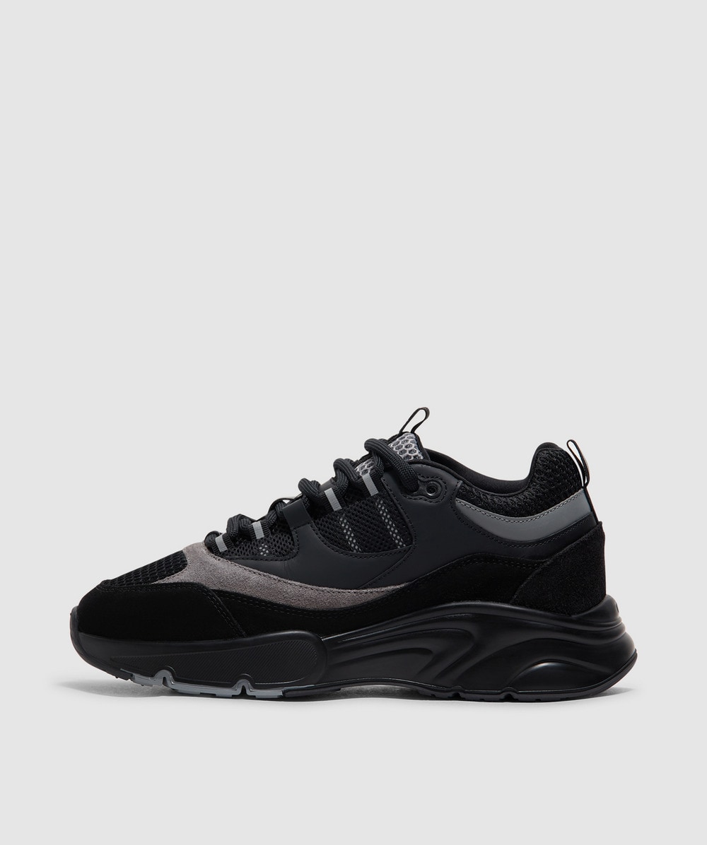 Cleens Aero Panelled Mesh Sneakers In Onyx