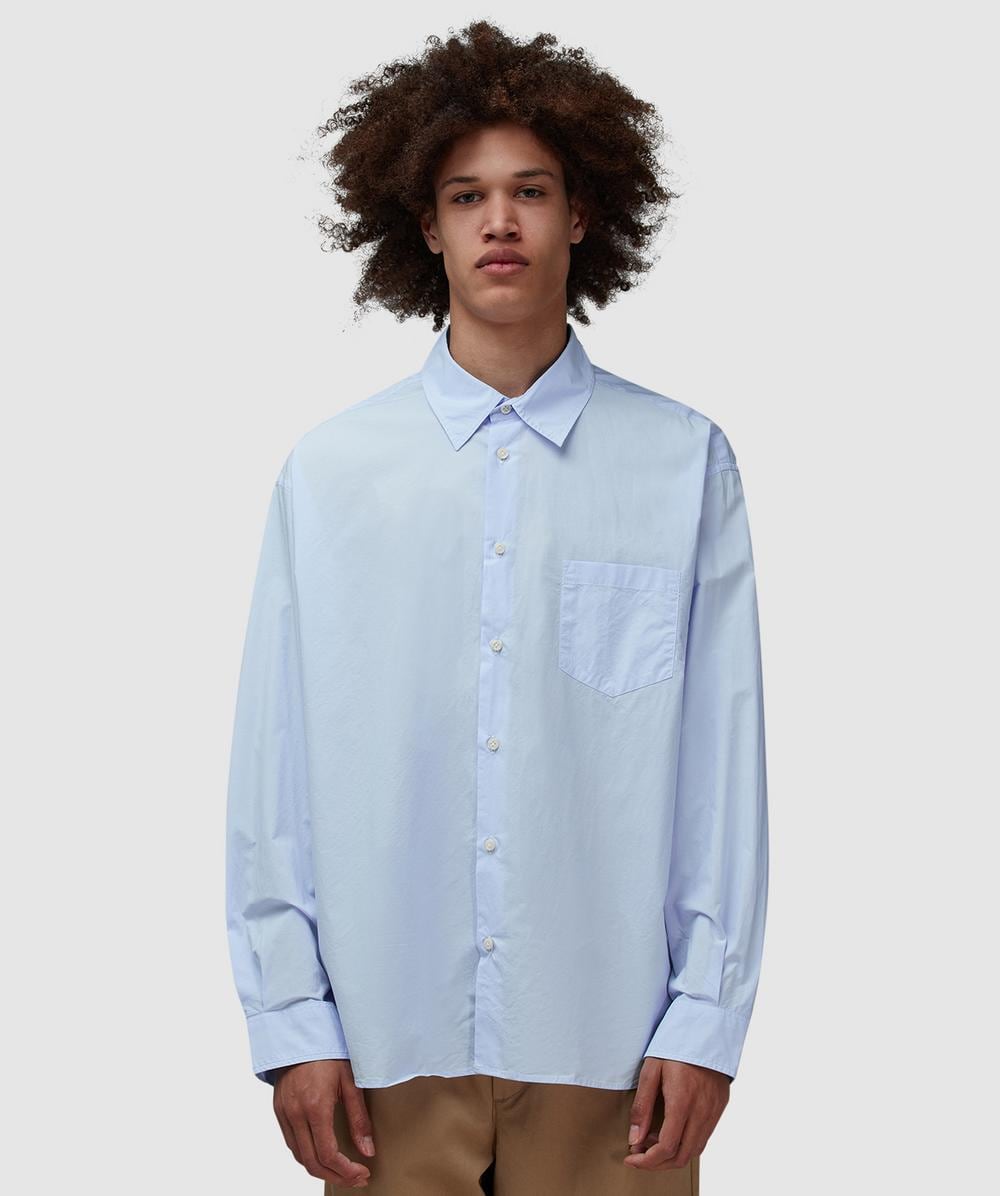 Noah Oversized Poplin Shirt In Blue