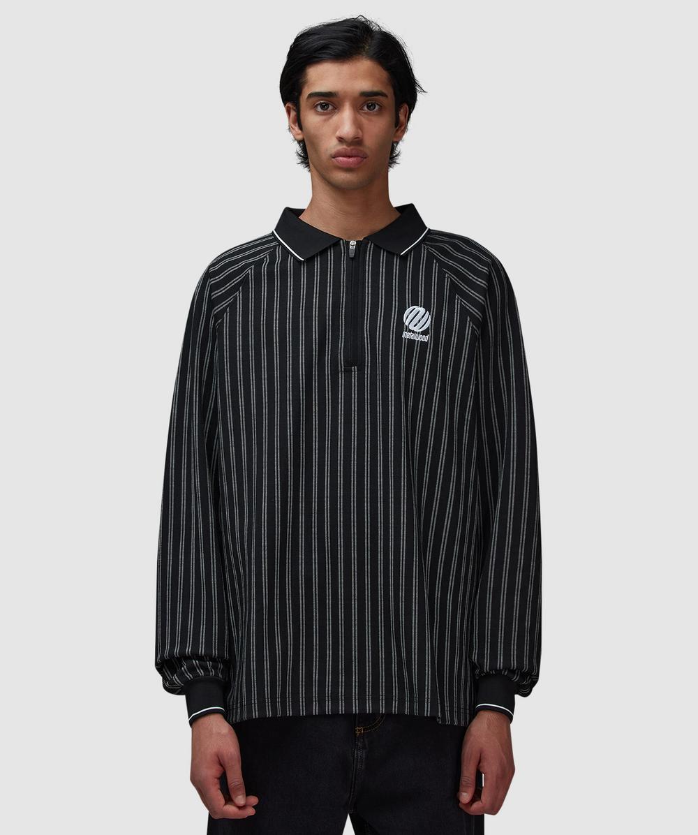 Metalwood Ribbed Polo Shirt (Black - L) - Size Clothing & Accessories > Clothing > Shirts & Tops, Male