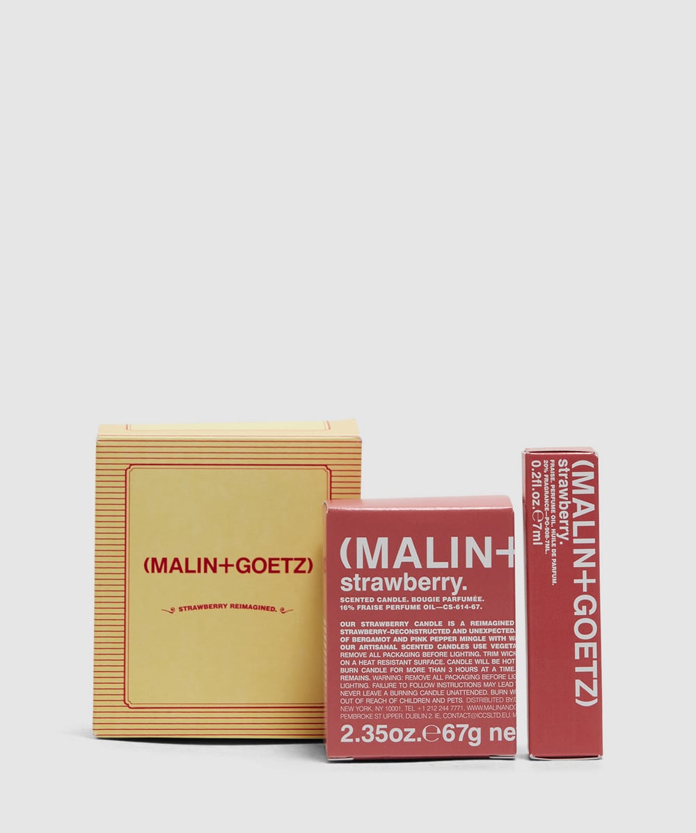 Malin+Goetz Strawberry Reimagined Perfume & Candle Set (White - One Size) - Size ONE SIZE, Unisex