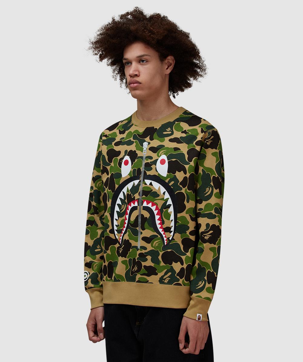 BAPE - A Bathing Ape ABC camo shark sweatshirt | GREEN