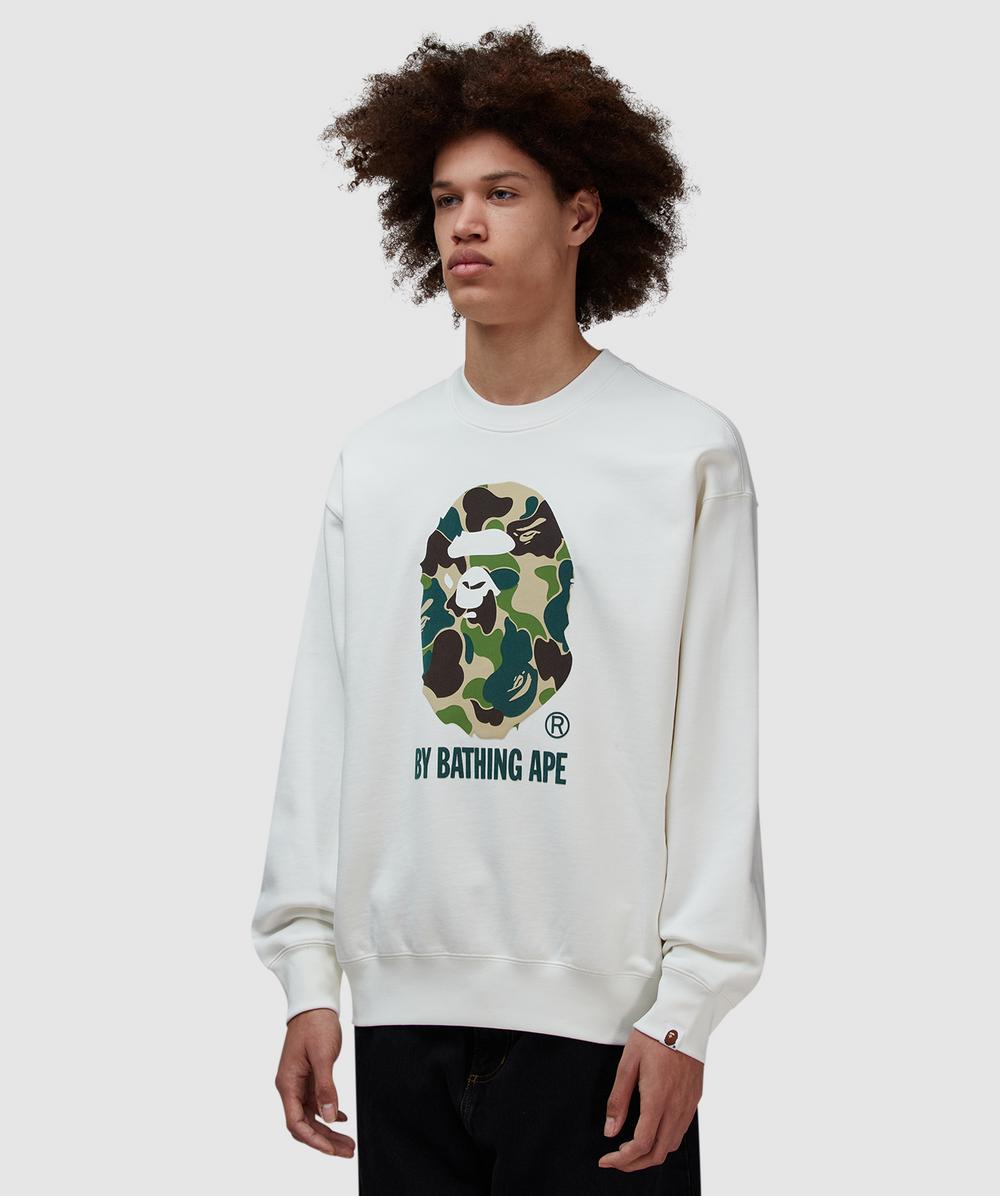 BAPE - A Bathing Ape ABC camo ape head sweatshirt | IVORY