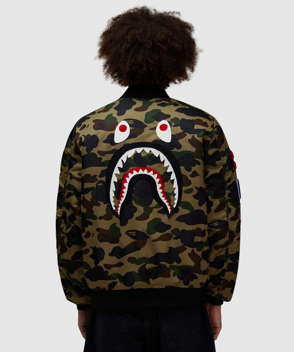 BAPE - A Bathing Ape 1st camo shark MA-1 Jacket | GREEN | SEVENSTORE