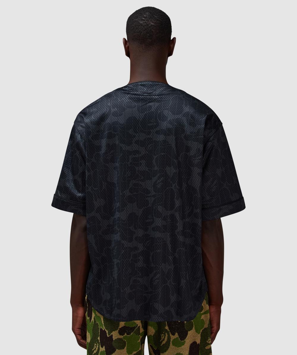 BAPE - A Bathing Ape Camo stripe baseball shirt | BLACK