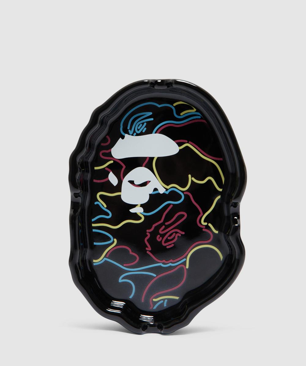 BAPE - A Bathing Ape Neon camo ape head ashtray | BLACK